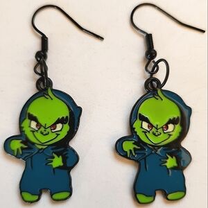 Handmade Cool Grinch Earrings